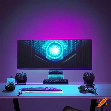 Nocturnia Gaming Room Logo With Purple Led Lights On Craiyon