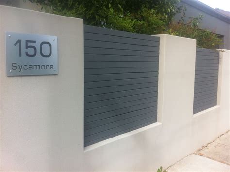 Rendered Fence Large House No Aluminium Slats To Soften Fence Look