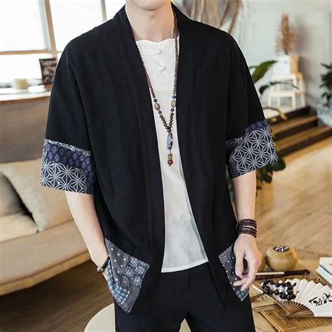 Kimono Men Japanese Streetwear Yukata Male Shirt Haori Mens Kimono