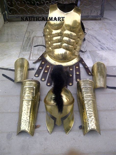 Greek Muscle Armor Jacket With Spartan Helmet Leg Arm Guard Set Costume Armour Ebay