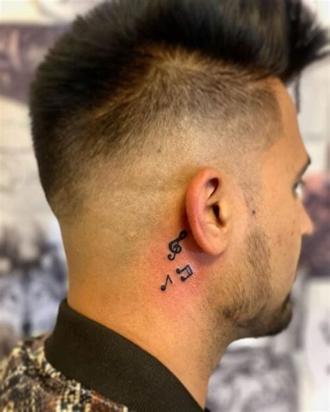 Music Notes Tattoos Behind The Ear