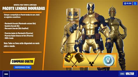 Novo Pacote Lendas De Ouro Fortnite Youtube