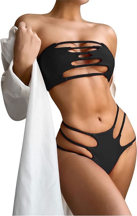 Women S Sexy Wrapped Chest Hollow Bikini Sexy Swimsuit Swimsuit