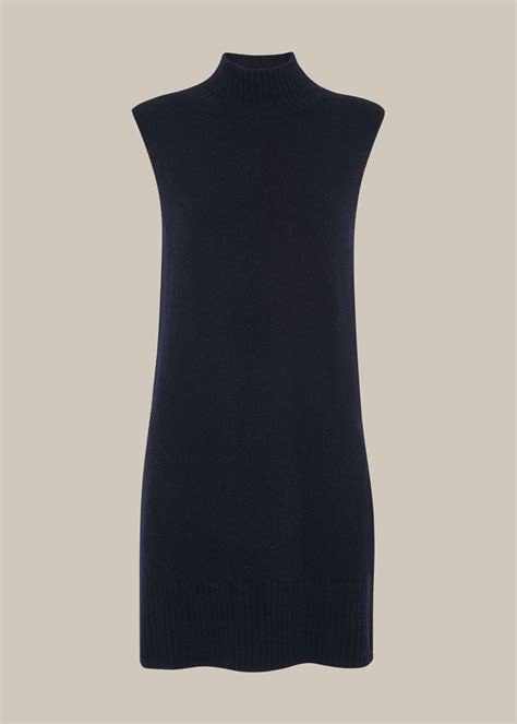 Navy Sleeveless Tunic Knit Dress Whistles