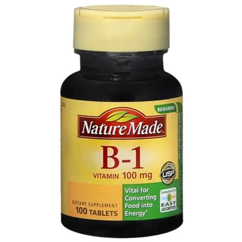 Nature Made Vitamin B 1 100 Mg Tablets 100 Tablets Pack Of 2