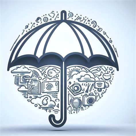 Premium AI Image | Graphical representation of an umbrella on a rainy day