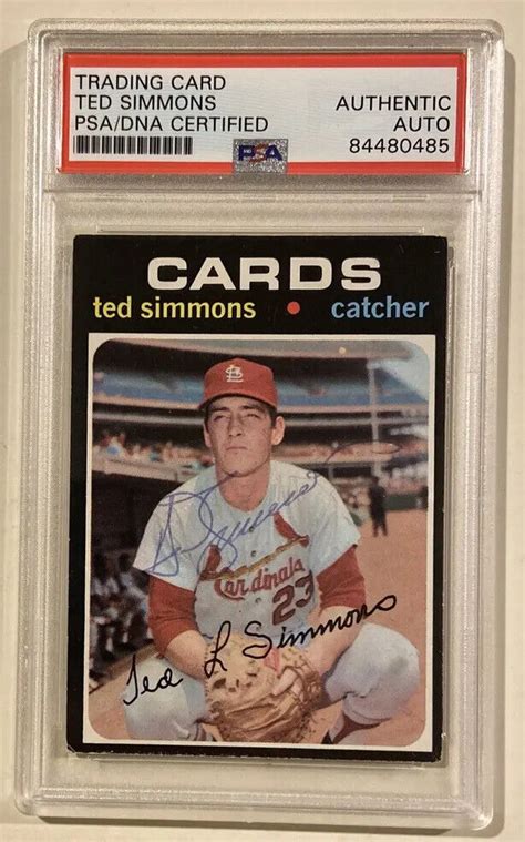 Topps Ted Simmons Signed Rookie Baseball Card Psa Dna Hall Of