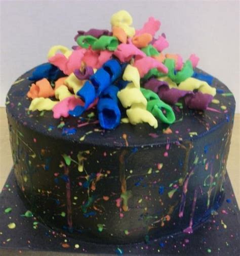 Splatter Paint Cake Decorated Cake By Tracy S Custom Cakesdecor