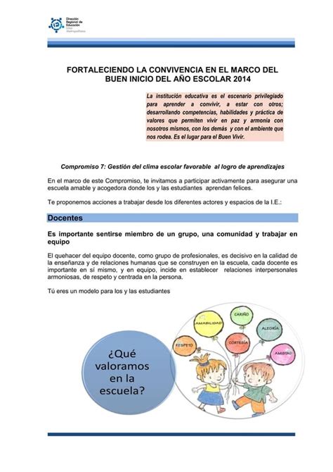 Buen inicio del año escolar 2014 cartilla PDF