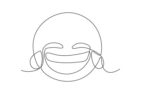 Continuous one line drawing laughing face. World laughter day concept. Single line draw design ...