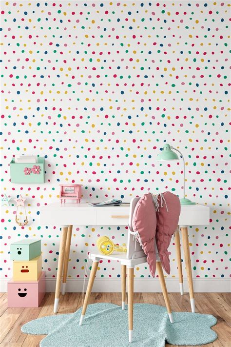 Polka Dot Peel and Stick Wallpaper Removable Wallpaper | Etsy