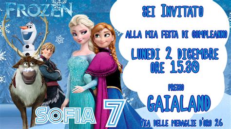 Biglietti Inviti Frozen Festa Compleanno Bambini