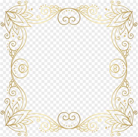 Gold Border Frame Clip Art Image PNG Image - PNGHERO