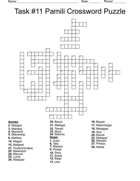 Printable Crossword Puzzle Tagalog Printable Crossword Puzzles ...