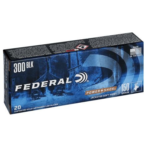 Federal 300BLKB Power Shok 300 Blackout 150 Gr Jacketed Soft Point 20