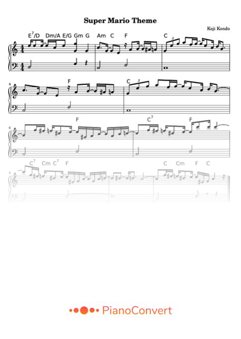 Super Mario Partitura Fácil De Piano Em Pdf La Touche Musicale