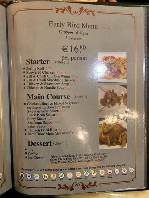 Menu At Ka Shing Chinese Restaurant Dublin