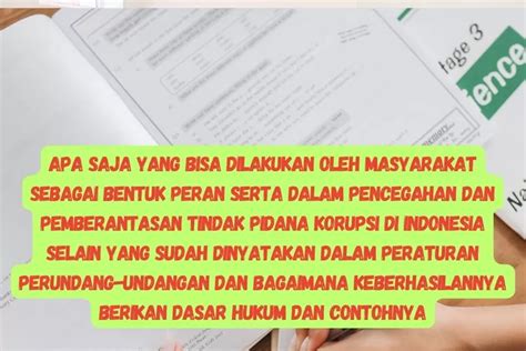 APA SAJA YANG BISA DILAKUKAN OLEH MASYARAKAT SEBAGAI BENTUK PERAN SERTA