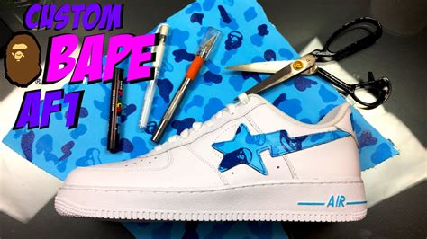 Custom Bape Air Force 1s 🎨🖌️full Tutorial Youtube