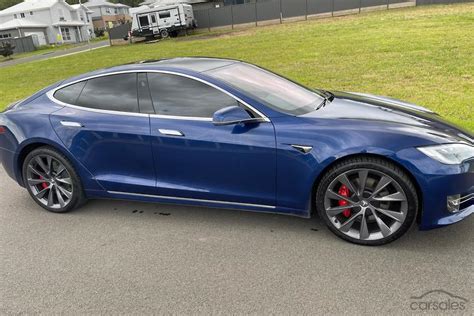 Tesla Model S Blue car with electric engine range over 600km for sale ...