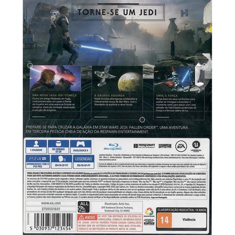 Star Wars Jedi Fallen Order Ps4 (Novo) (Jogo Mídia Física) - Arena ...