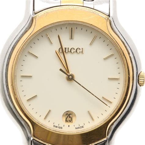 Gucci 8000m Two Tone Stainless Steel Analog Wristwatch Ebth