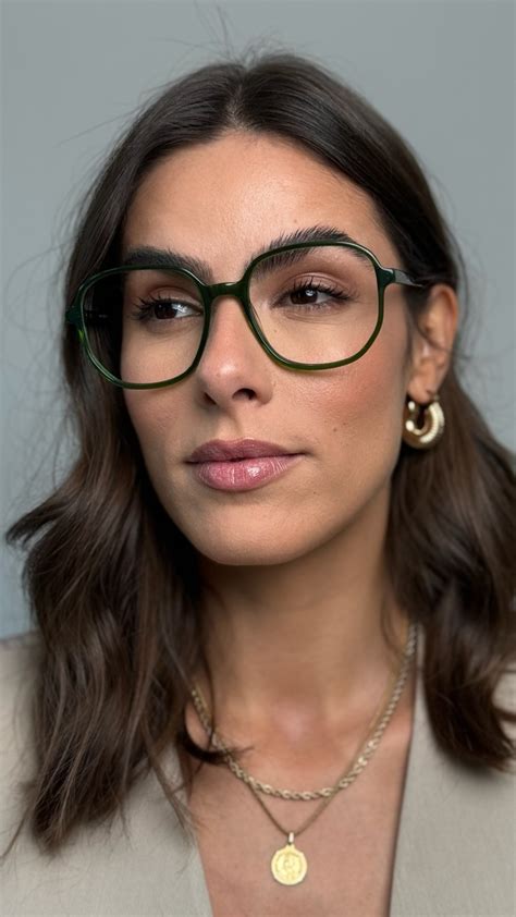 Óculos De Grau Armação Feminino Quadrado Vintage Verde Acetate Ór