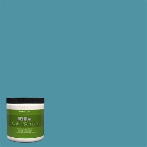 BEHR PREMIUM PLUS 8 Oz 530D 6 Teal Bayou Semi Gloss Interior Exterior