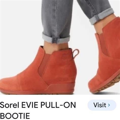 Sorel Shoes New Sorel Evie Sued Leather Pull On Wedge Boot Sz 7 Us