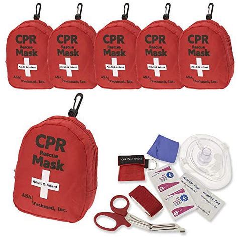 6 Pack Emergency First Aid Kit Cpr Rescue Mask Pocket Resuscitator