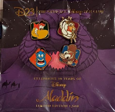 Disney D23 Exclusive Aladdin 30th Anniversary Commemorative Pin Set Le