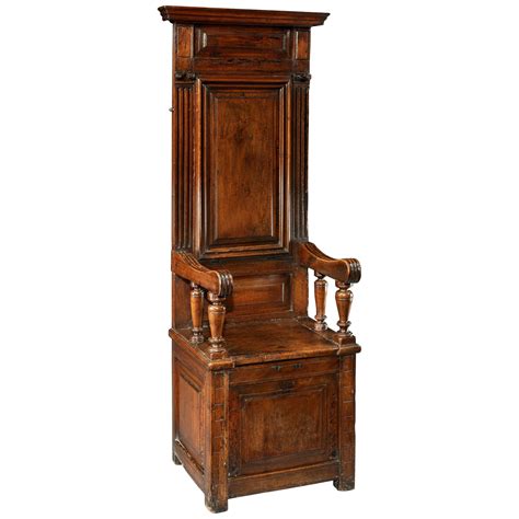 Italian Renaissance Carved Walnut Cabinet Chair 15th 16th Century