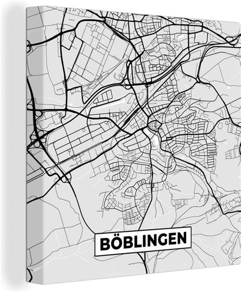 Tableau sur toile City Map - Böblingen - Carte - Allemagne - Plan d ...