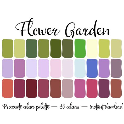 Flower Garden Colour Palette Etsy