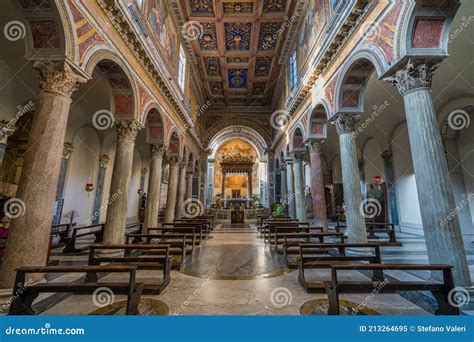 Basilica of San Nicola in Carcere in Rome, Italy. January 29-2021 ...