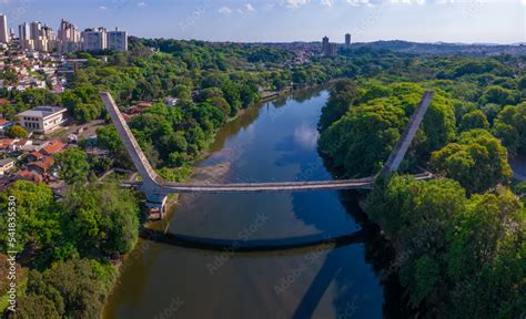 Piracicaba Sp Ponte Estaiada Sobre Rio Piracicaba Outubro Stock