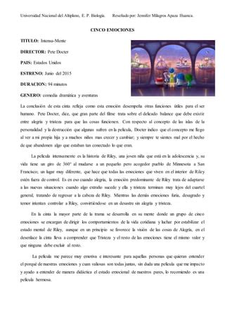 Cinco Emociones Pdf