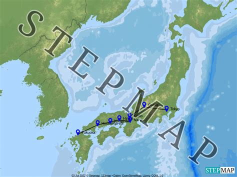 Stepmap Japan Reise Landkarte F R Welt