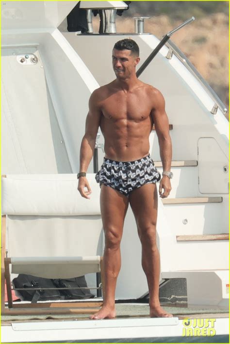 Cristiano Ronaldo Shows Off Ripped Physique While Going Shirtless On