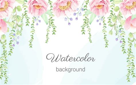 watercolor pink peony flower bouquet background 5679302 Vector Art at ...