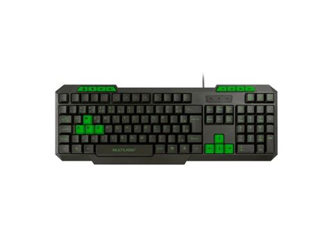 Teclado Gamer Multilaser Multim Dia Slim Hotkeys E Verde Tc