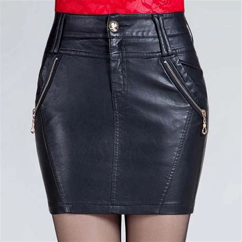 Women Sexy Mini Skirts Autumn Winter New Arrival Pu Leather High Waist