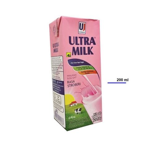 Jual Susu UHT Ultramilk Coklat Strawberry 200 Ml Shopee Indonesia