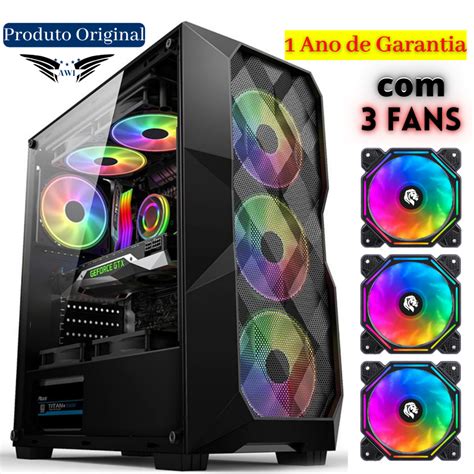 Gabinete Gamer Hayom GB1710 3 Fans Rgb Inclusas Filtro De Poeira