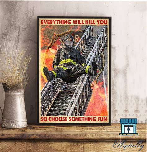 Fireman Firefighting Posters Set Of Firefighter Gift Etsy My XXX Hot Girl