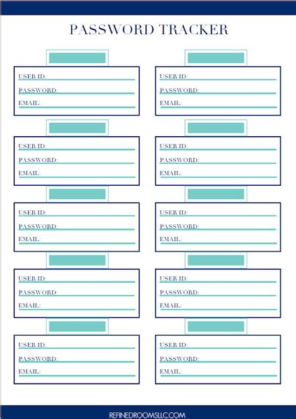 How To Organize Passwords Free Password Tracker Printable