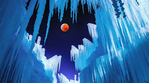5625f | Ice, Glacier, Full Moon, 4K Wallpaper iPhone Phone