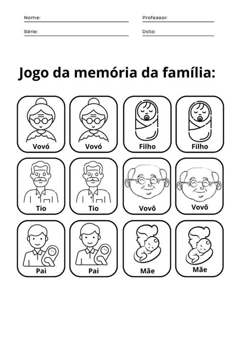 atividade para o dia da familia jogo da memória Como Fazer