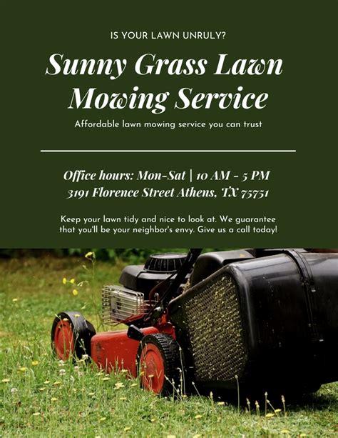 How To Make A Flyer For Lawn Mowing Template - Venngage