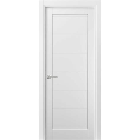 SARTODOORS Quadro Paneled Wood Finish Standard White Door | Wayfair